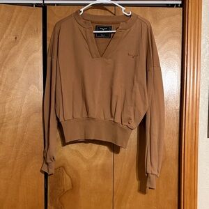 Kimes Brown V-Neck Sweatshirt